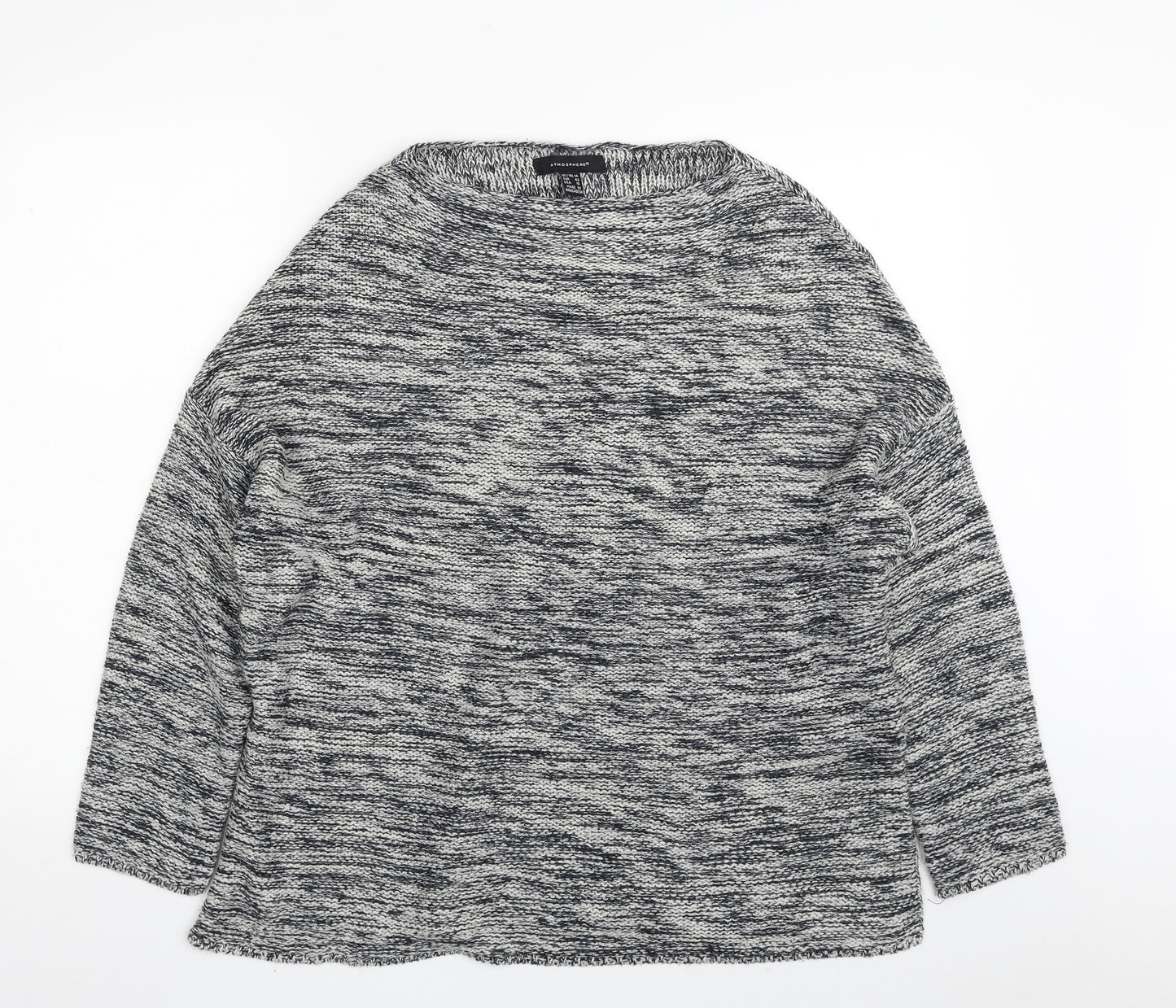 Atmosphere Womens Grey Boat Neck  Acrylic Pullover Jumper Size 14