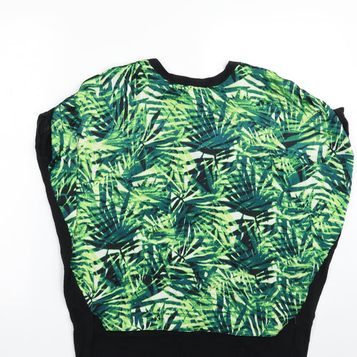 Paraphrase Womens Green Crew Neck Floral Cotton Pullover Jumper Size 10