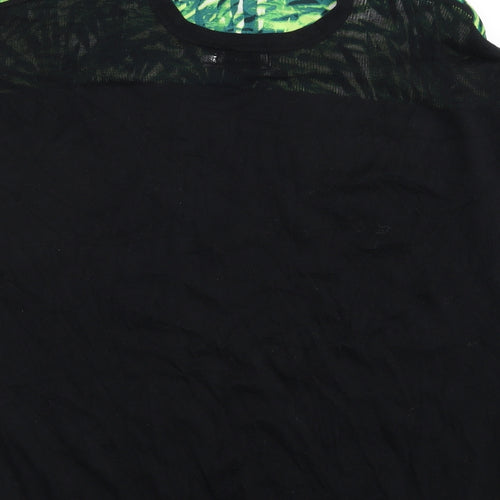 Paraphrase Womens Green Crew Neck Floral Cotton Pullover Jumper Size 10