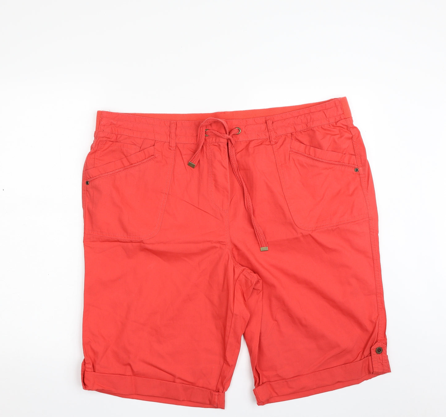 George Womens Red  100% Cotton Utility Shorts Size 20 L14 in Regular Drawstring