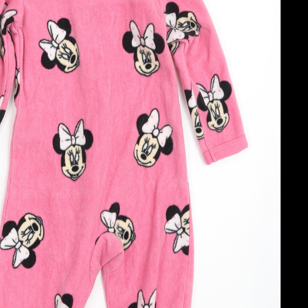 Primark Girls Pink Animal Print 100% Polyester Babygrow One-Piece Size 6-9 Months  Zip - Sweet Dreams