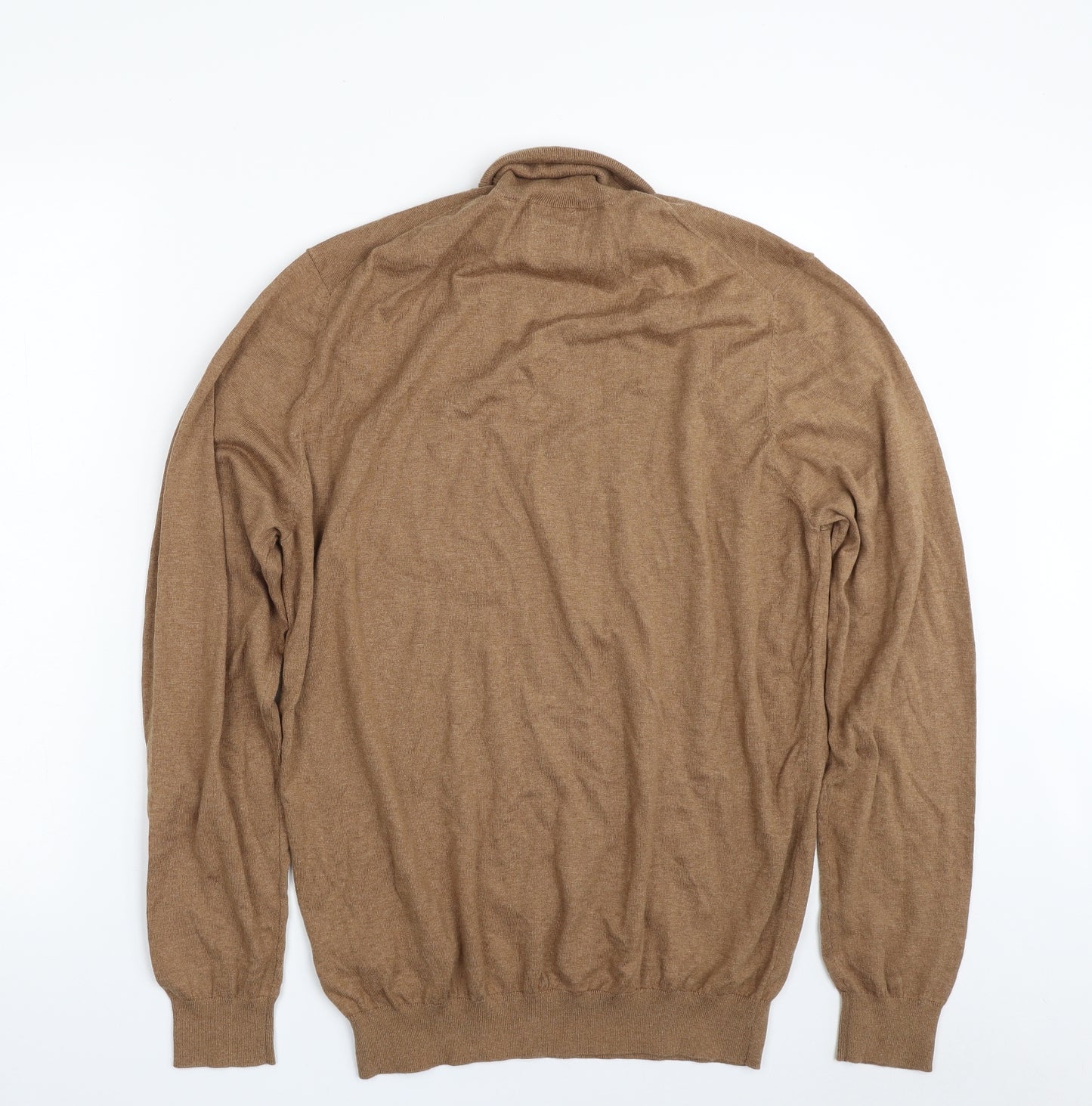 Massimo Dutti Womens Brown Roll Neck  Cotton Pullover Jumper Size XL