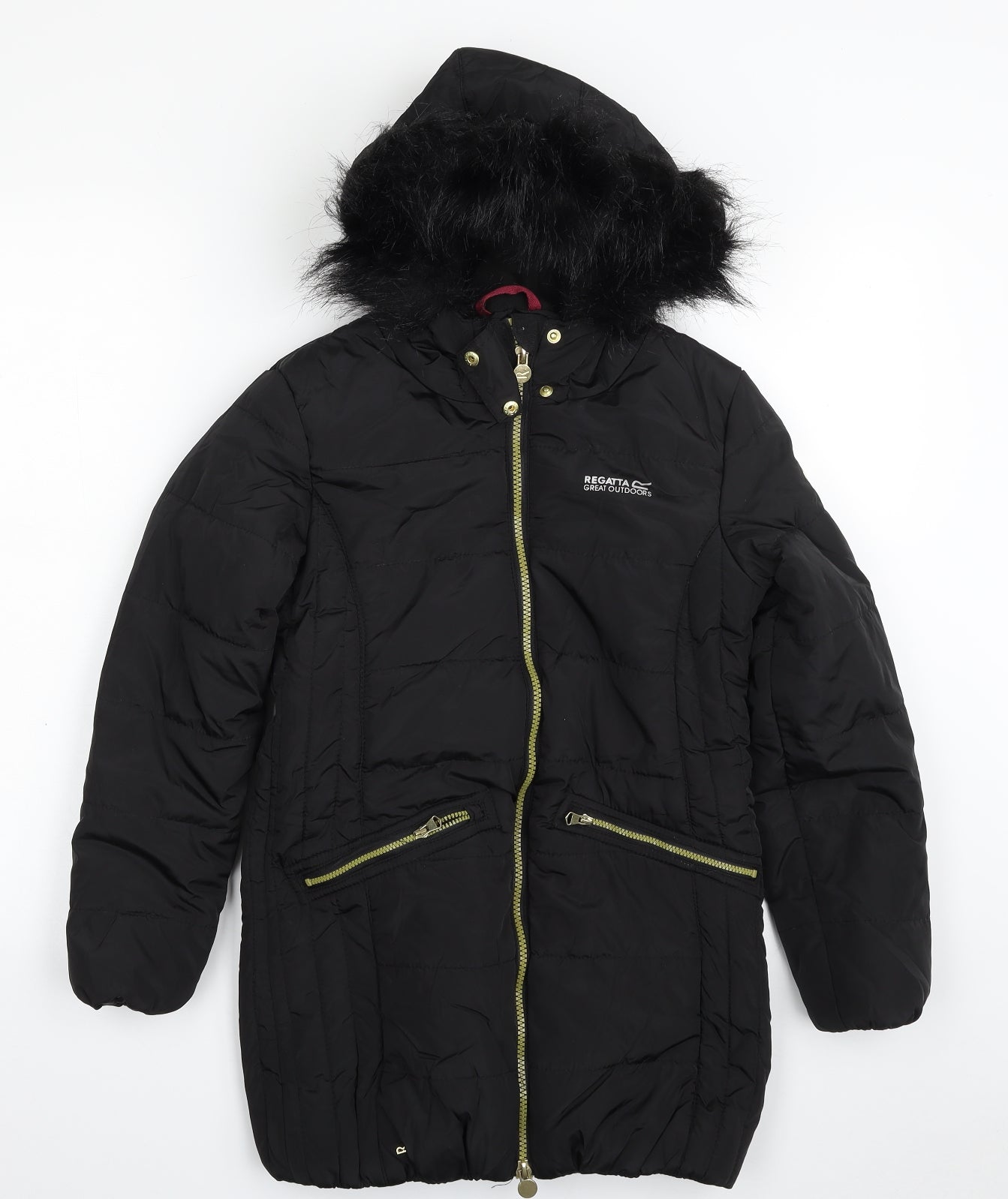 Regatta Girls Black   Parka Jacket Size 9-10 Years  Zip