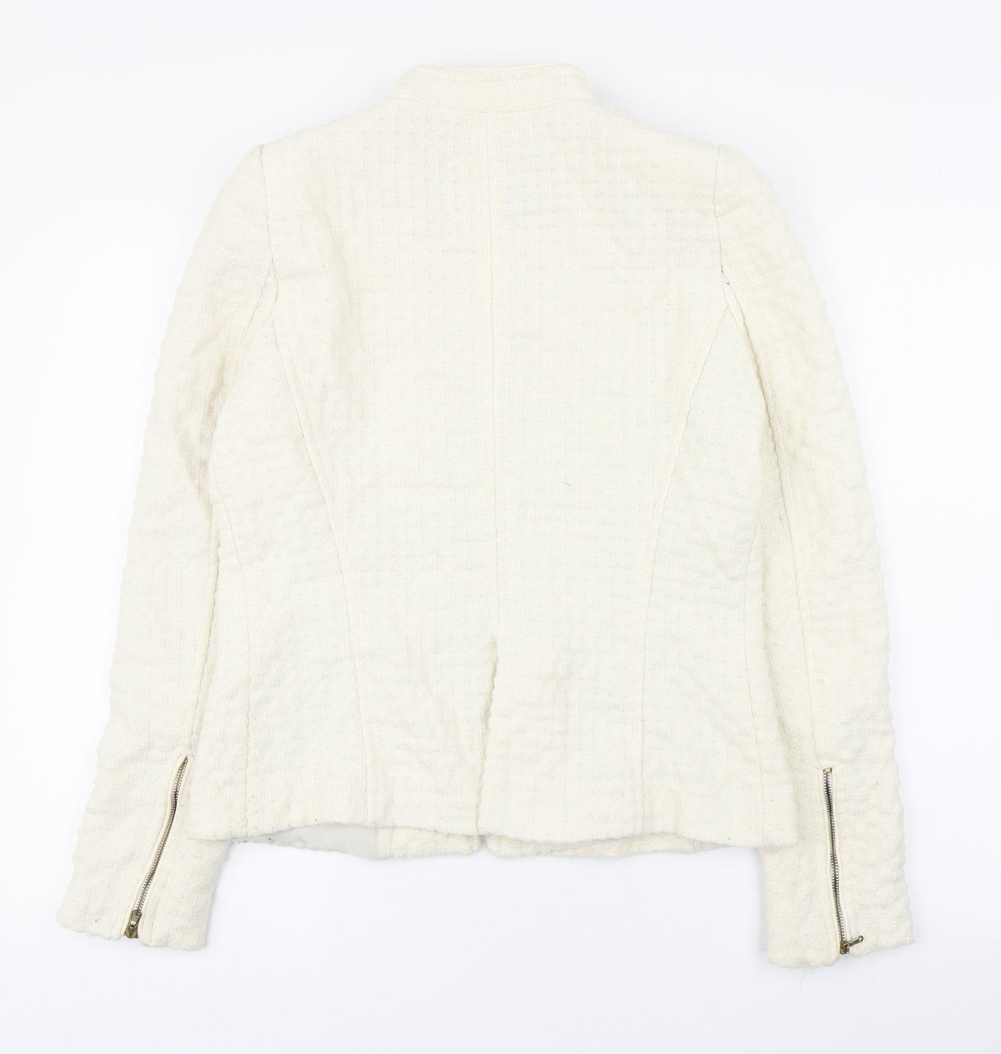 Zara Womens Ivory   Jacket  Size L  Zip