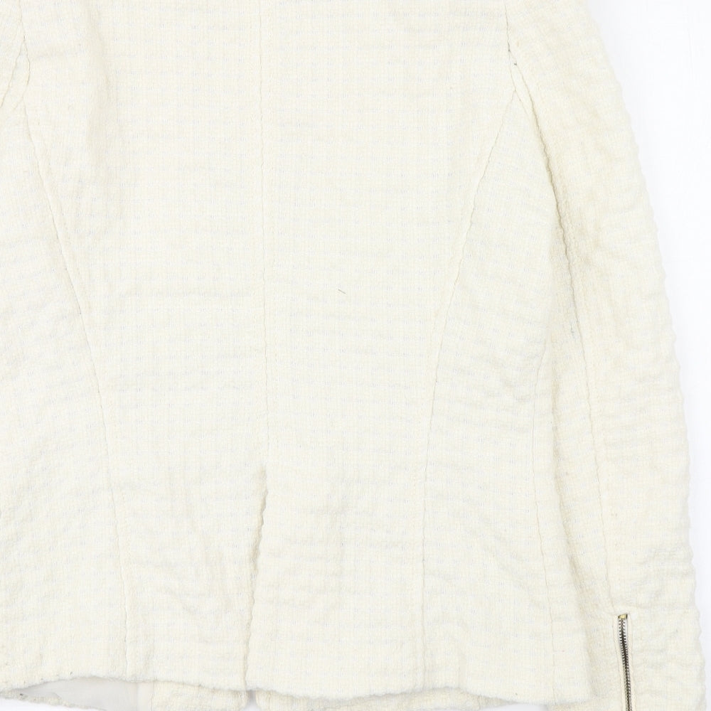 Zara Womens Ivory   Jacket  Size L  Zip
