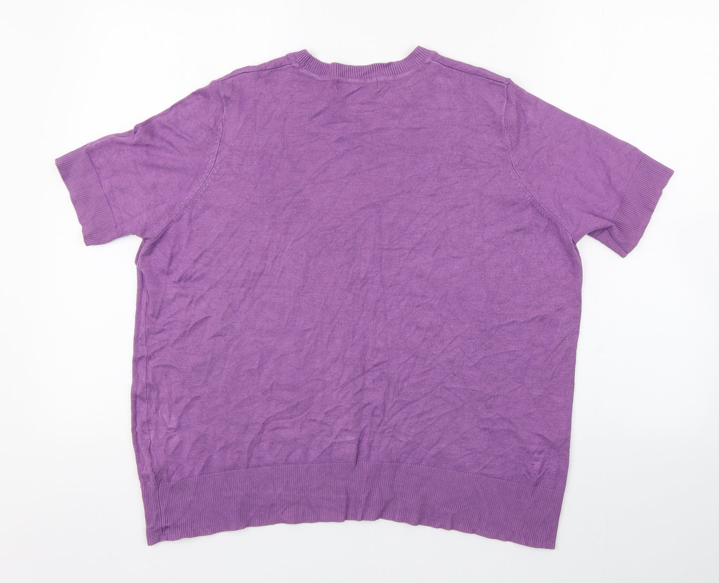 Marks and Spencer Womens Purple Round Neck  Viscose Pullover Jumper Size 16