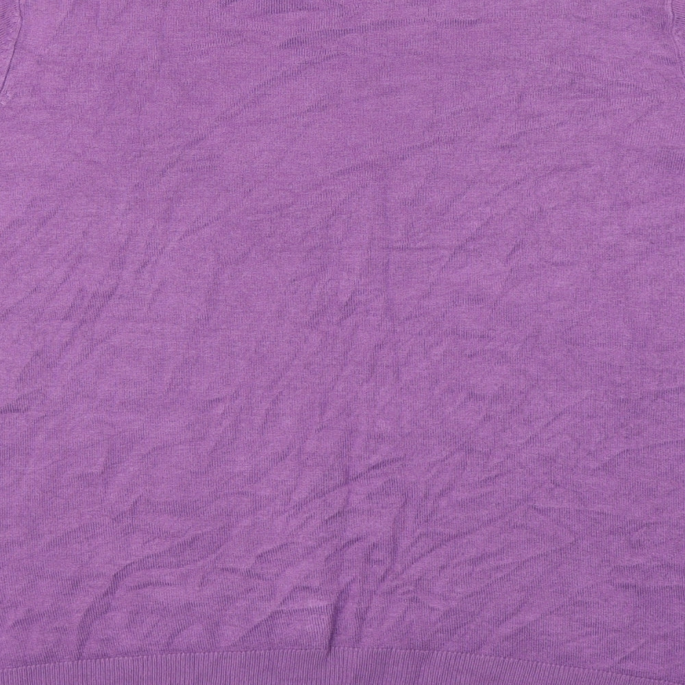 Marks and Spencer Womens Purple Round Neck  Viscose Pullover Jumper Size 16