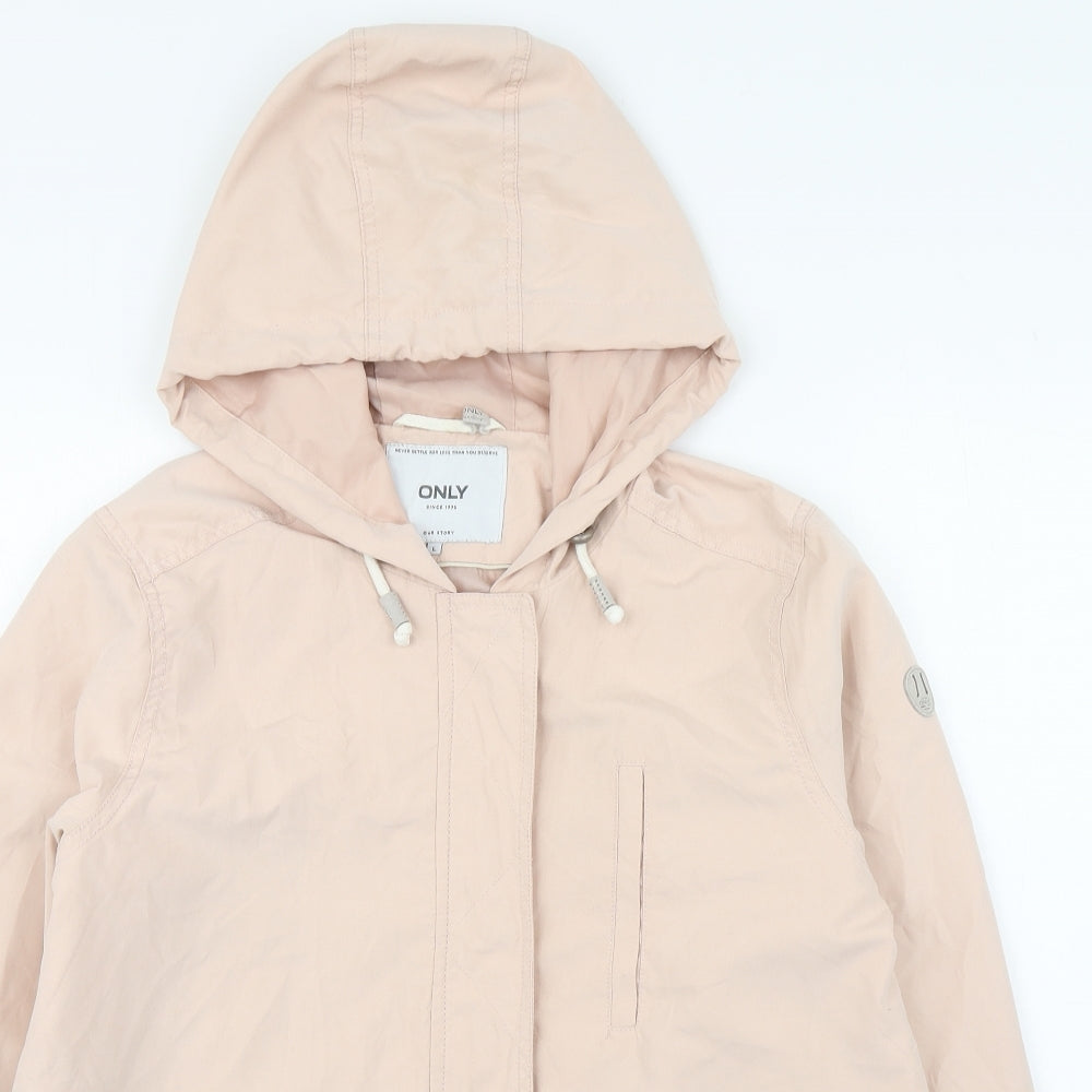 Only Womens Pink   Rain Coat Coat Size L  Zip