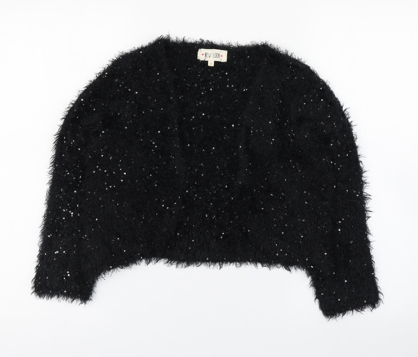 New Look Womens Black V-Neck  Polyester Cardigan Jumper Size S