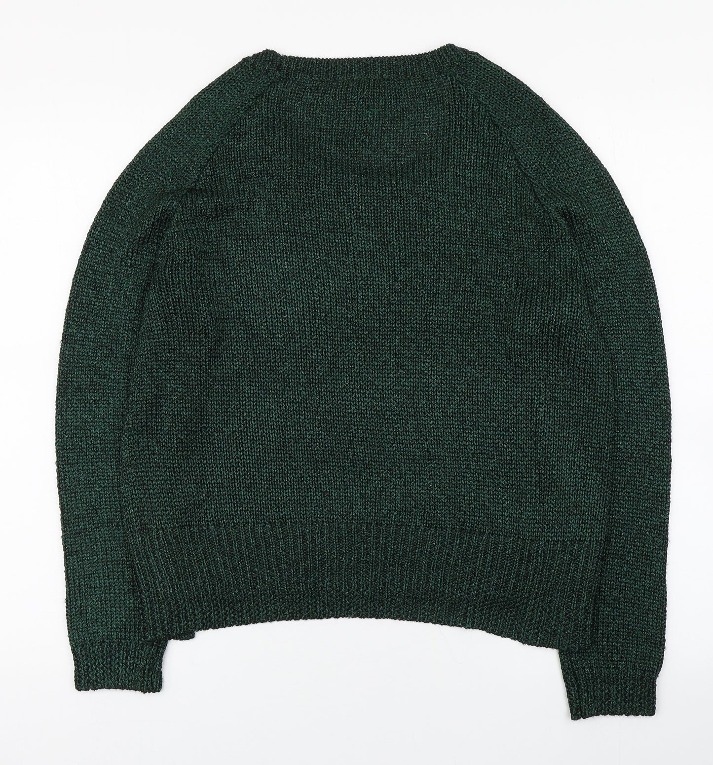 H&M Womens Green Scoop Neck  Polyester Pullover Jumper Size M