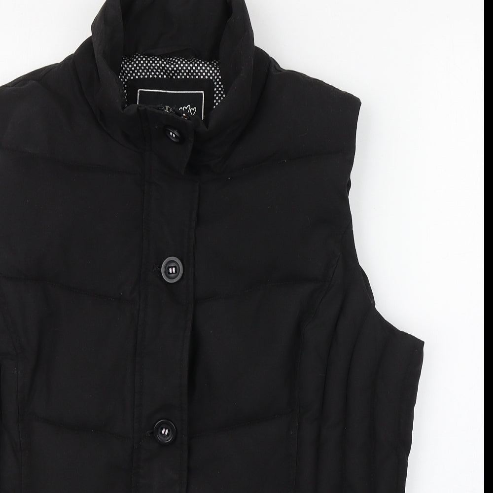 Per Una Womens Black   Gilet Coat Size L  Zip