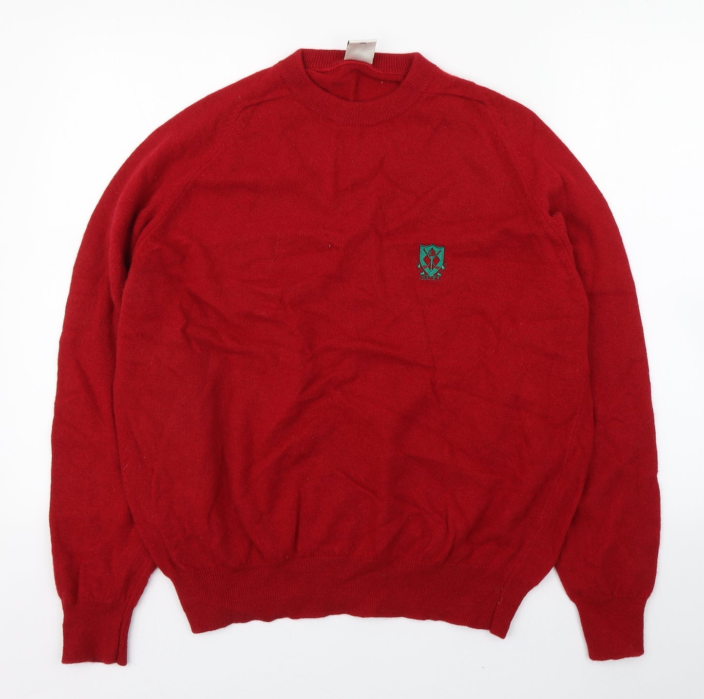 NEXT Mens Red Round Neck  Wool Pullover Jumper Size L   - Golf