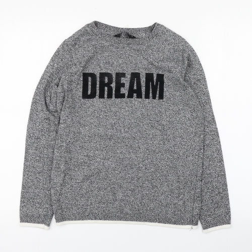 Dorothy Perkins Womens Grey Round Neck  Cotton Pullover Jumper Size S   - Dream