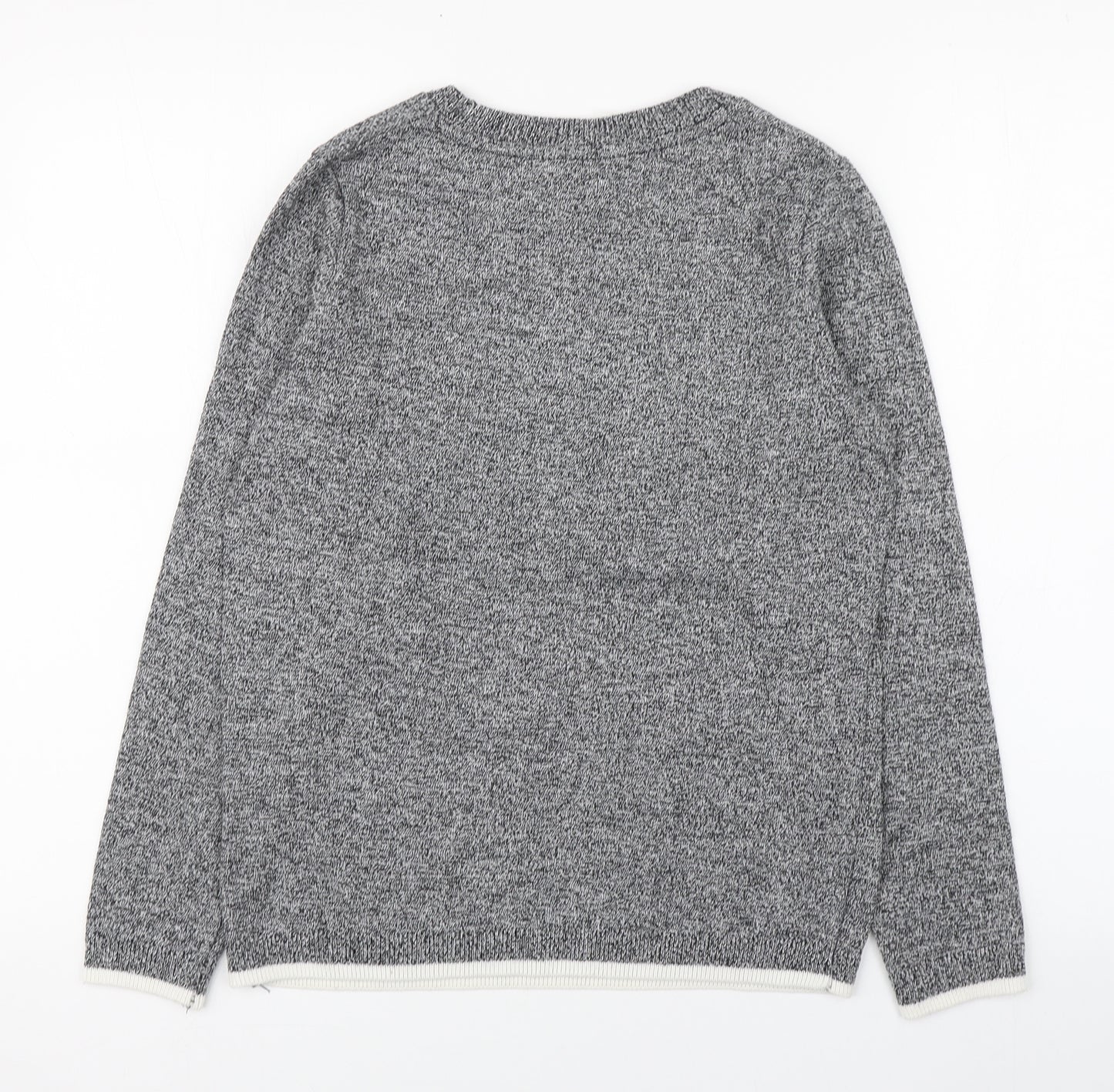 Dorothy Perkins Womens Grey Round Neck  Cotton Pullover Jumper Size S   - Dream
