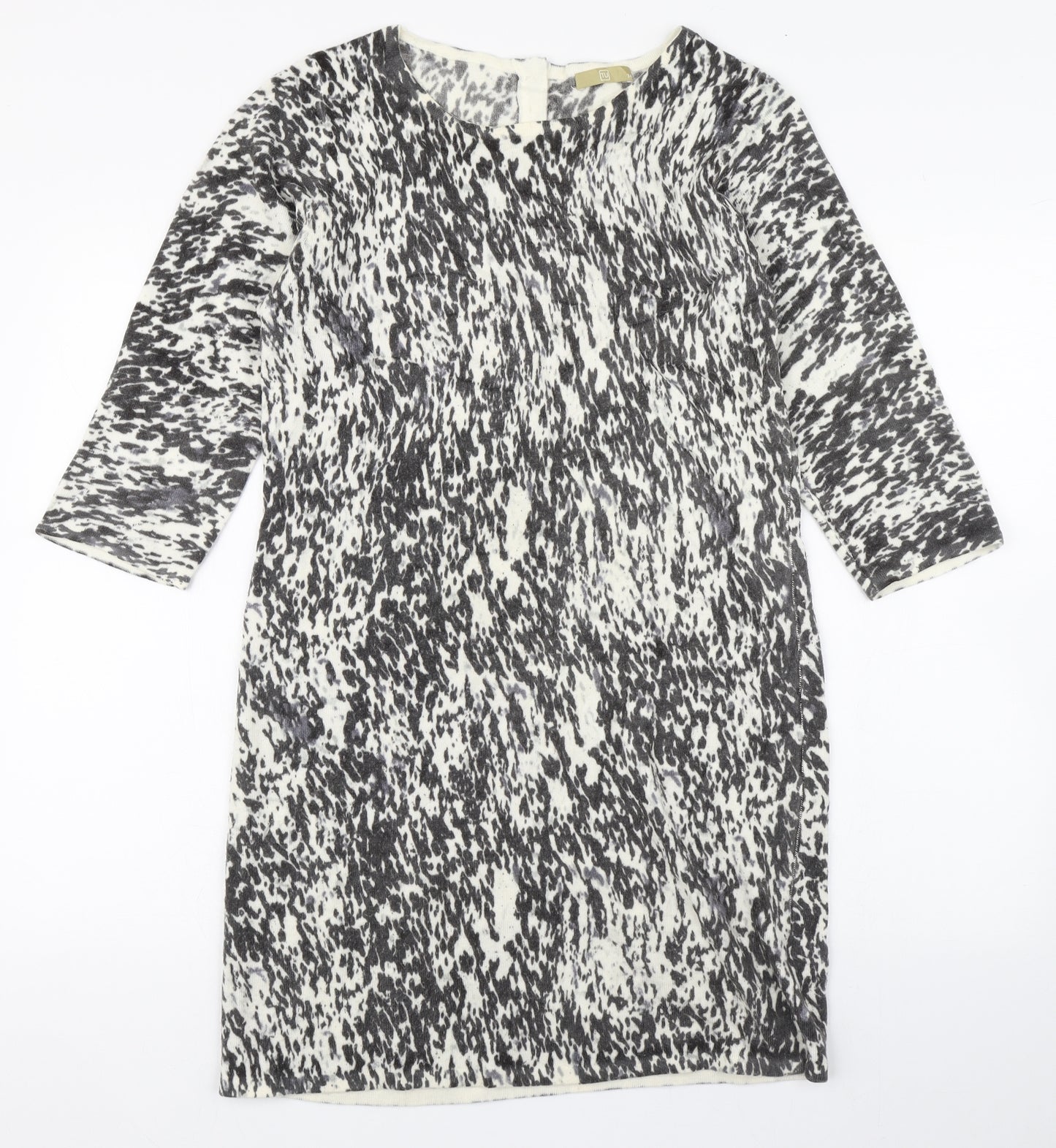 TU Womens Multicoloured Animal Print Acrylic Jumper Dress  Size 14  Round Neck Button