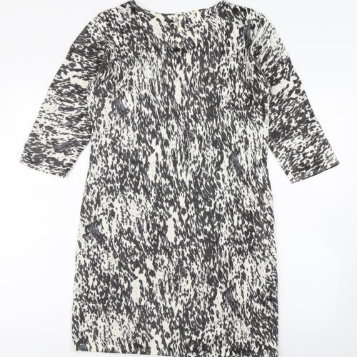 TU Womens Multicoloured Animal Print Acrylic Jumper Dress  Size 14  Round Neck Button