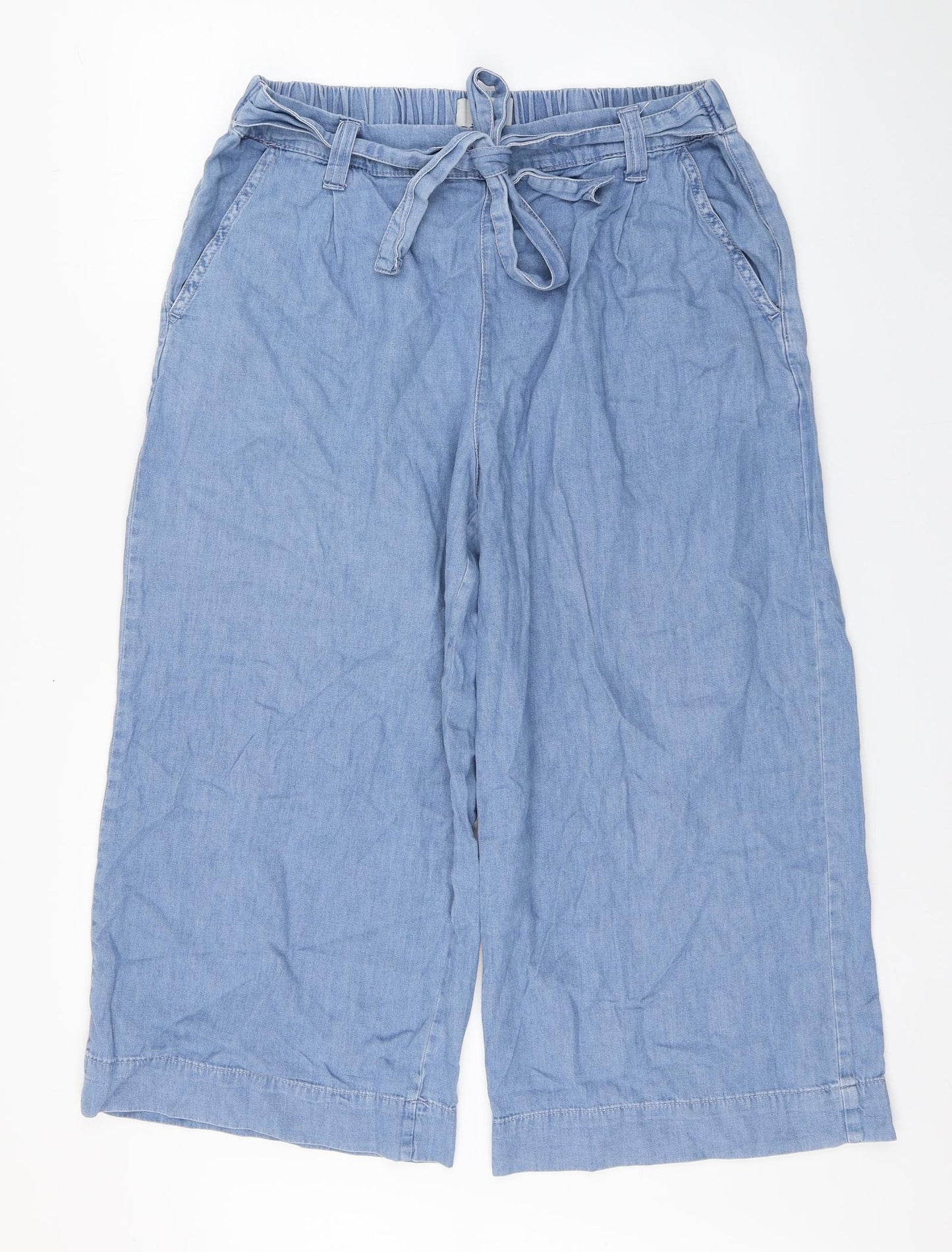 New Look Womens Blue  Cotton Trousers  Size 16 L22 in Regular