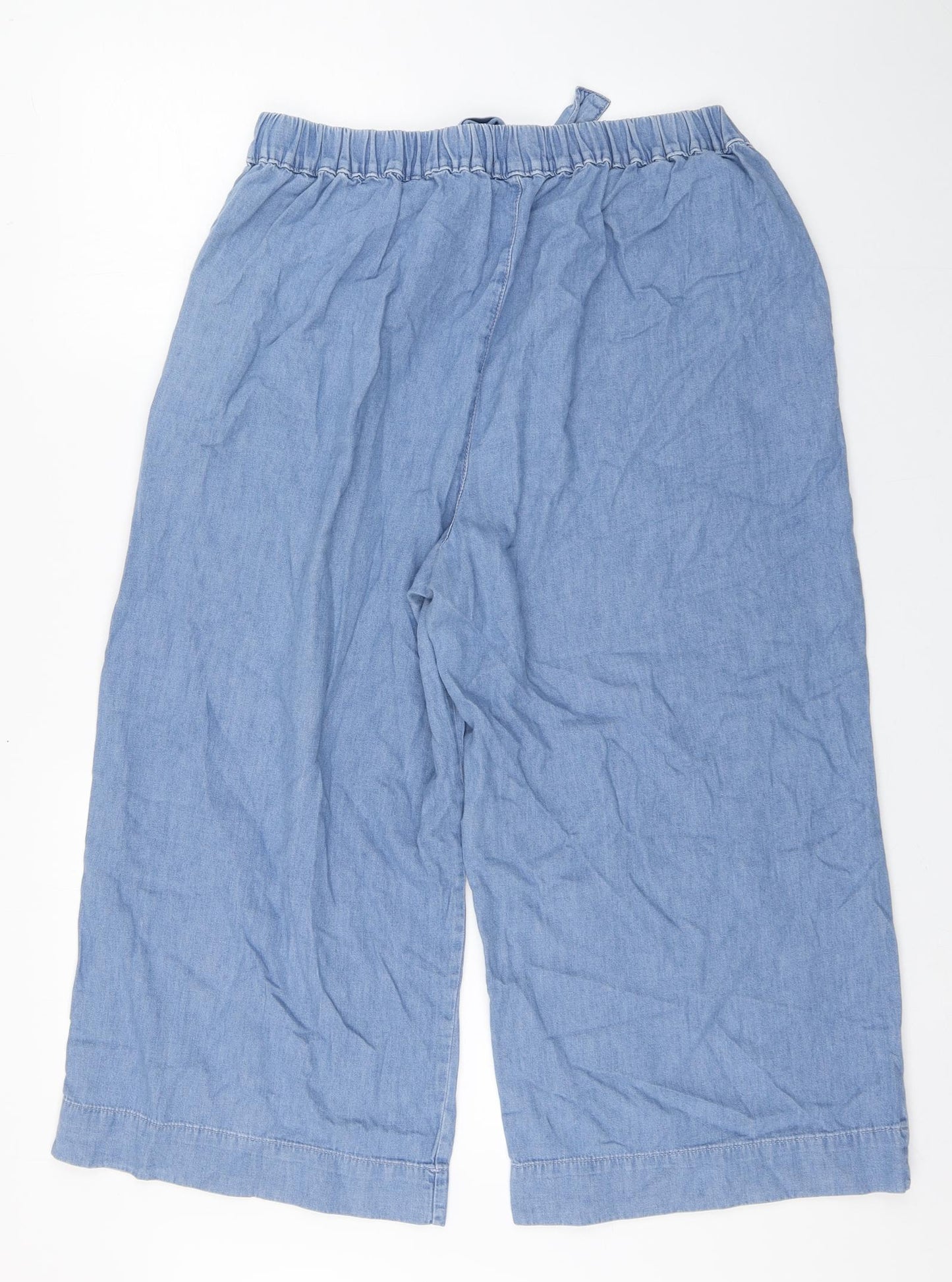 New Look Womens Blue  Cotton Trousers  Size 16 L22 in Regular