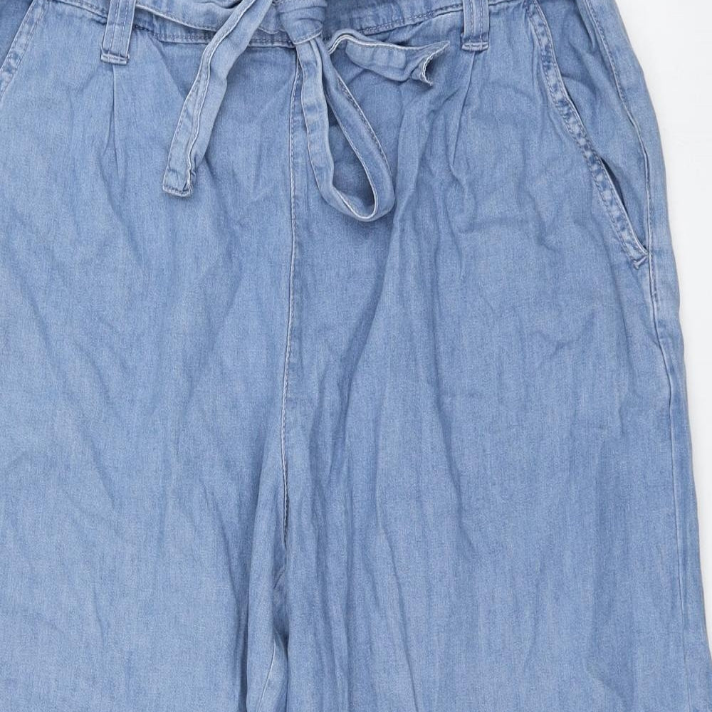 New Look Womens Blue  Cotton Trousers  Size 16 L22 in Regular
