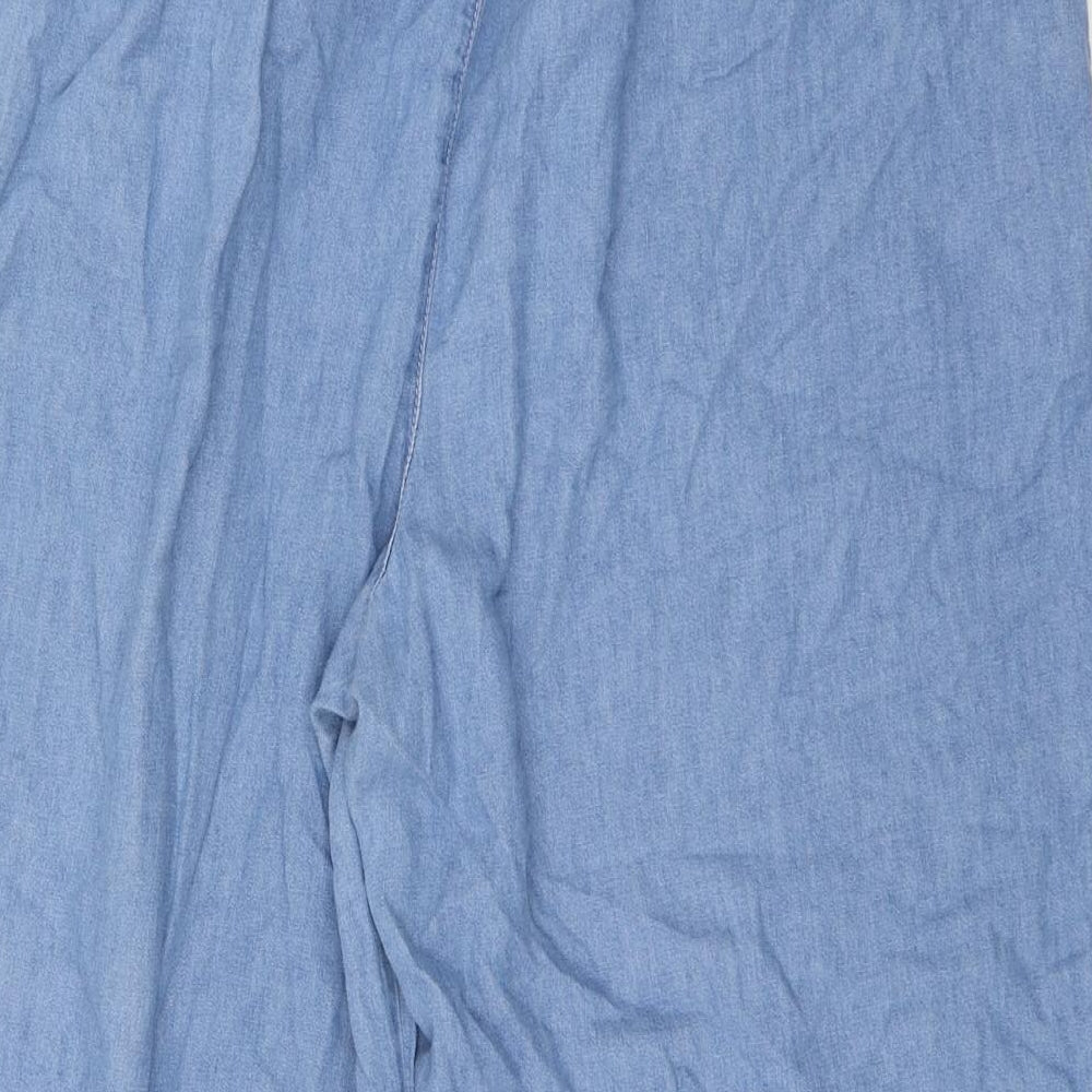 New Look Womens Blue  Cotton Trousers  Size 16 L22 in Regular