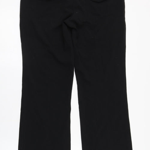 NEXT Womens Black  Polyester Trousers  Size 12 L31 in Regular Zip - Lace detail