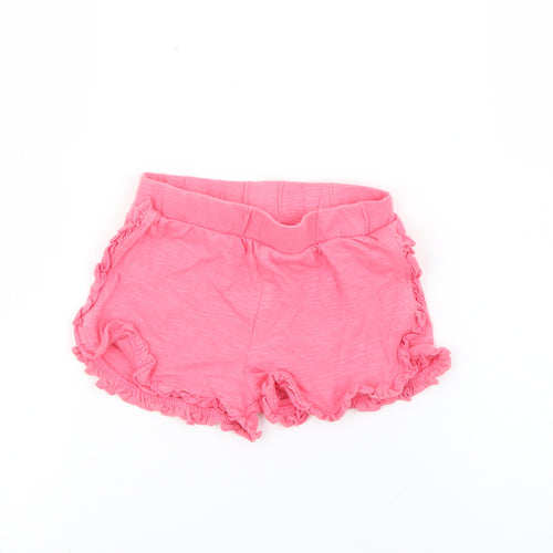F&F Girls Pink Solid Cotton Capri Sleep Shorts Size 18-24 Months