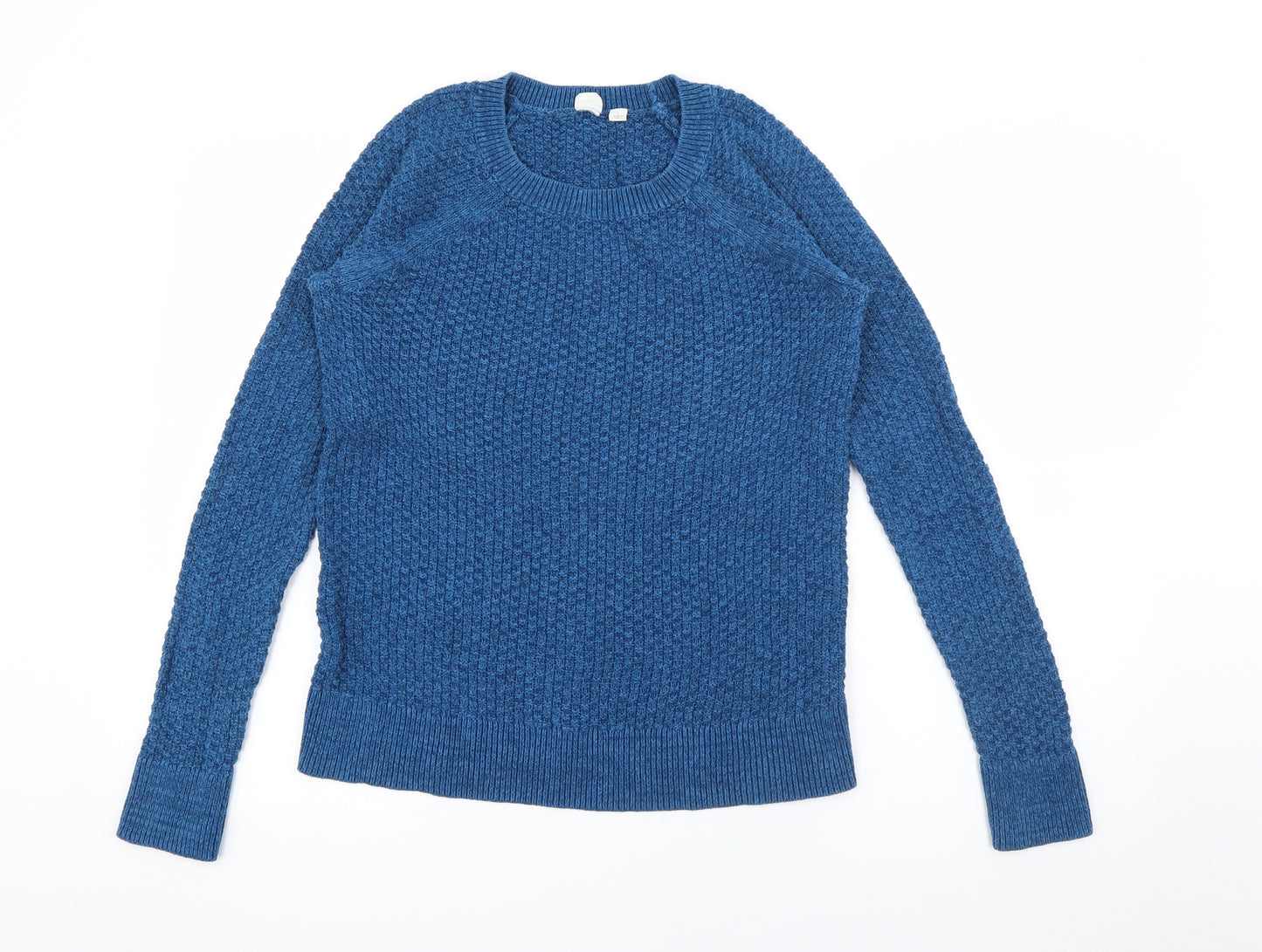 Gap Womens Blue Crew Neck  Cotton Pullover Jumper Size S