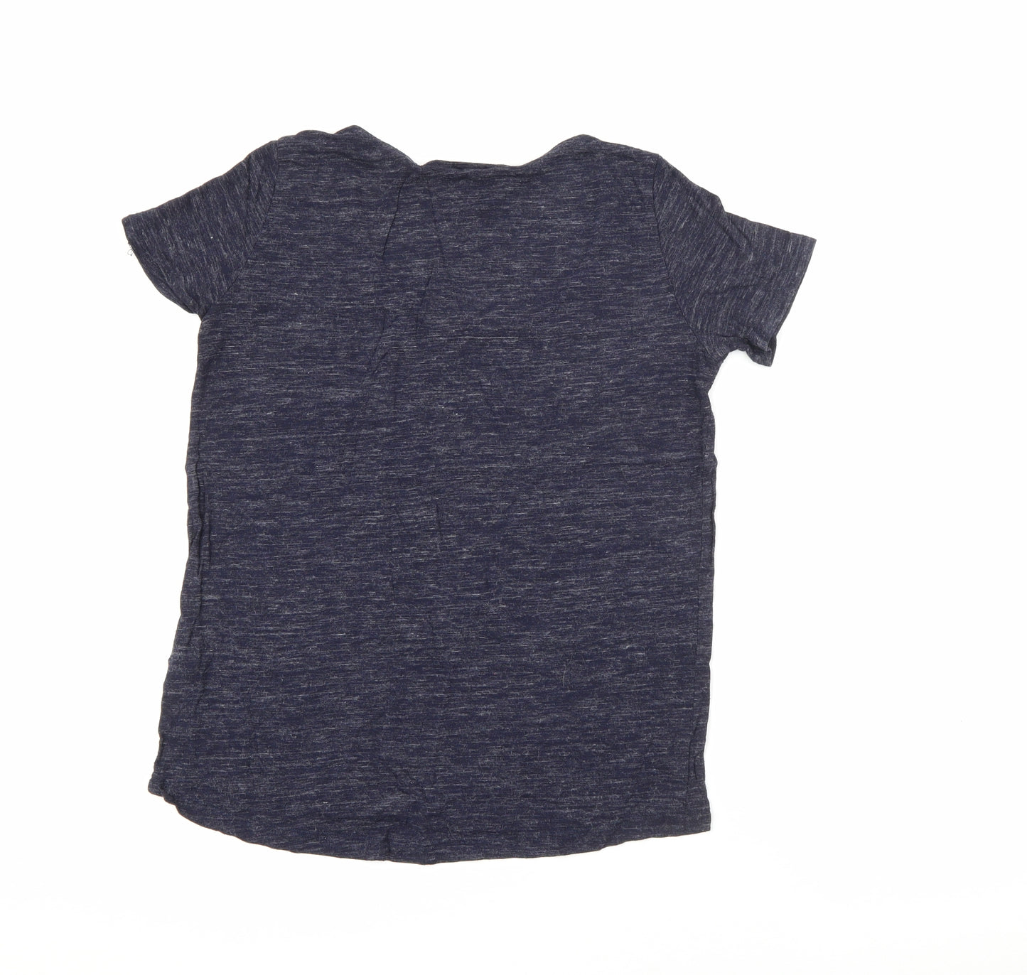 NEXT Womens Blue  Viscose Basic T-Shirt Size 8 Scoop Neck