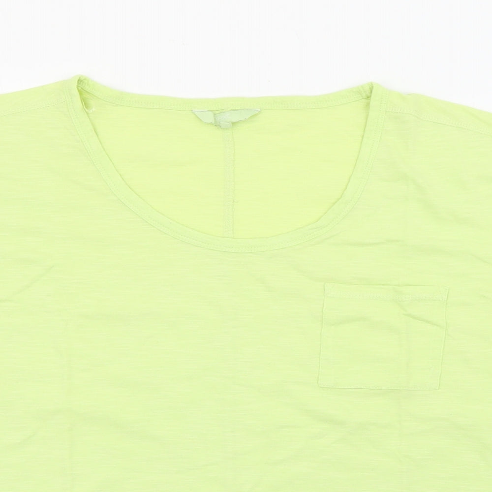 NEXT Womens Green  Cotton Basic T-Shirt Size 10 Scoop Neck