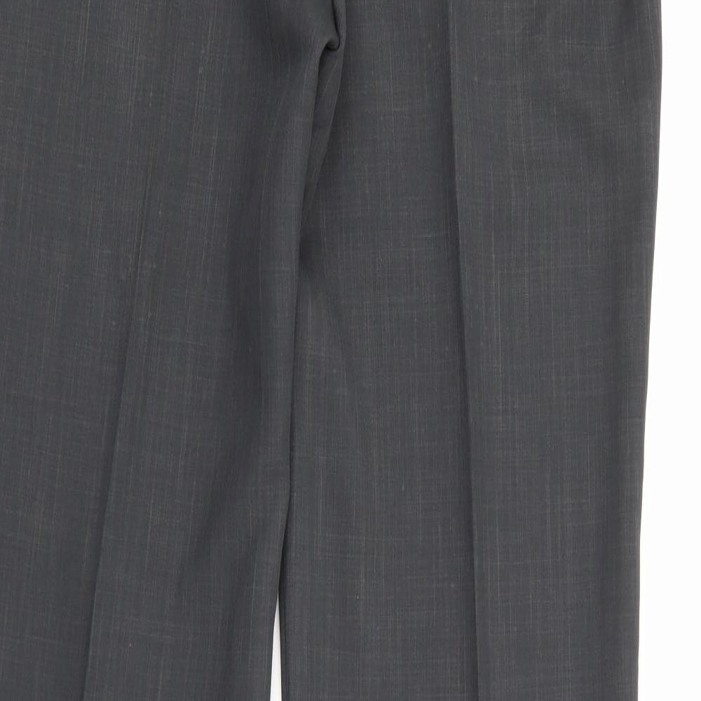 Marks and Spencer Womens Grey  Polyester Trousers  Size 14 L31 in Regular Zip