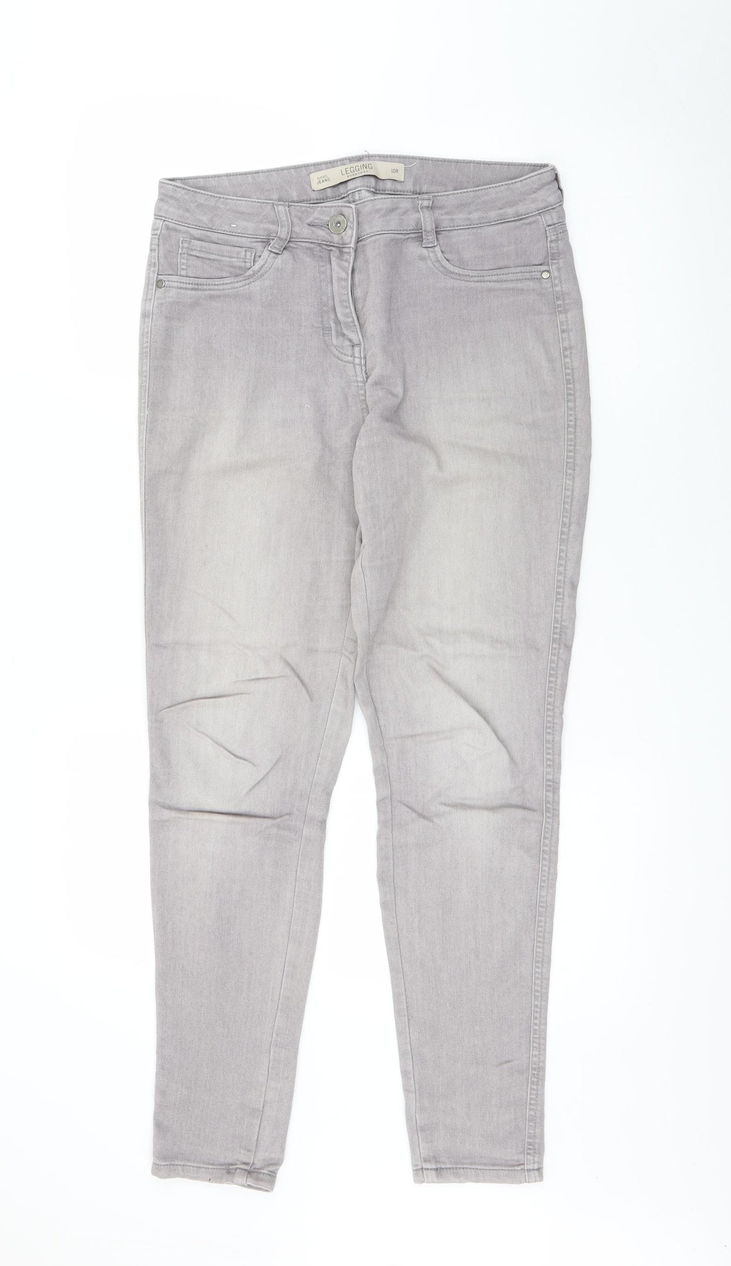 NEXT Womens Grey  Cotton Jegging Jeans Size 10 L29 in Regular Button