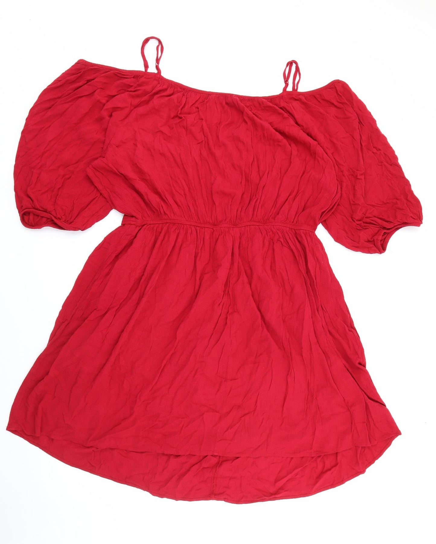 George Womens Red  Viscose Fit & Flare  Size 24  V-Neck