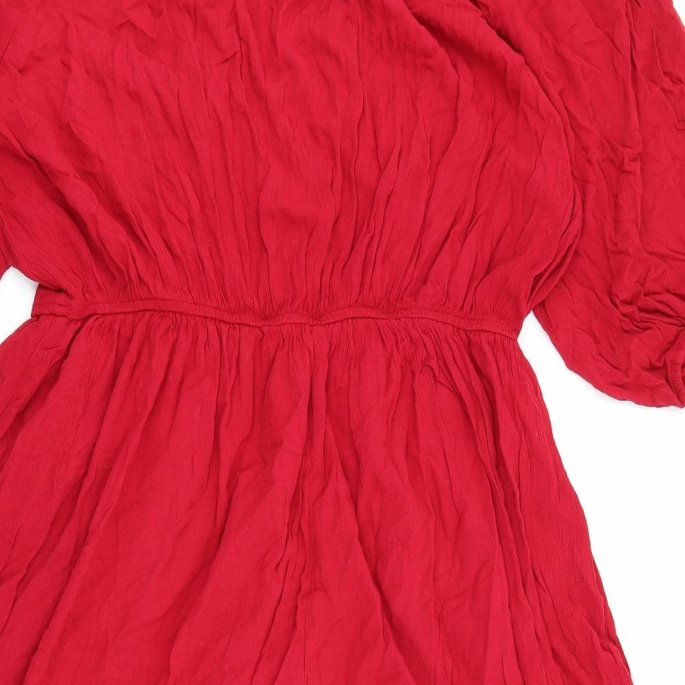 George Womens Red  Viscose Fit & Flare  Size 24  V-Neck