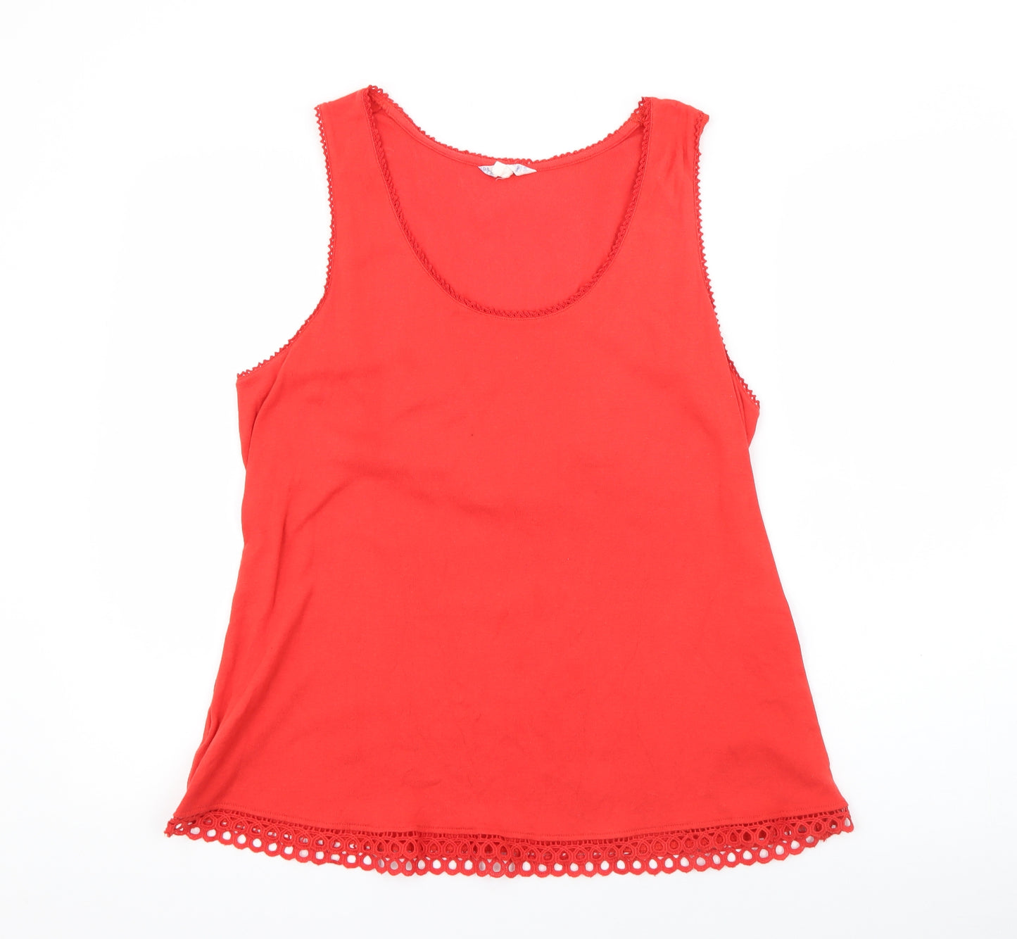 Matalan Womens Red  Cotton Camisole T-Shirt Size 18 Scoop Neck