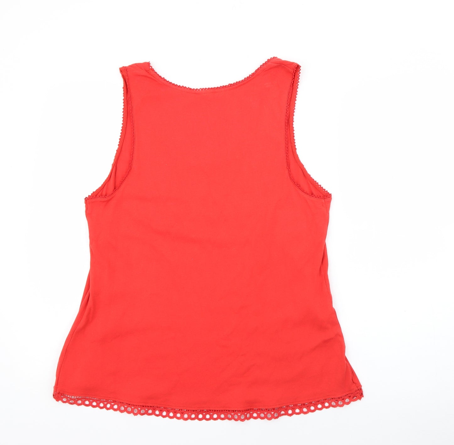 Matalan Womens Red  Cotton Camisole T-Shirt Size 18 Scoop Neck