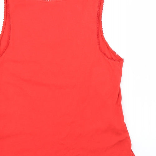 Matalan Womens Red  Cotton Camisole T-Shirt Size 18 Scoop Neck