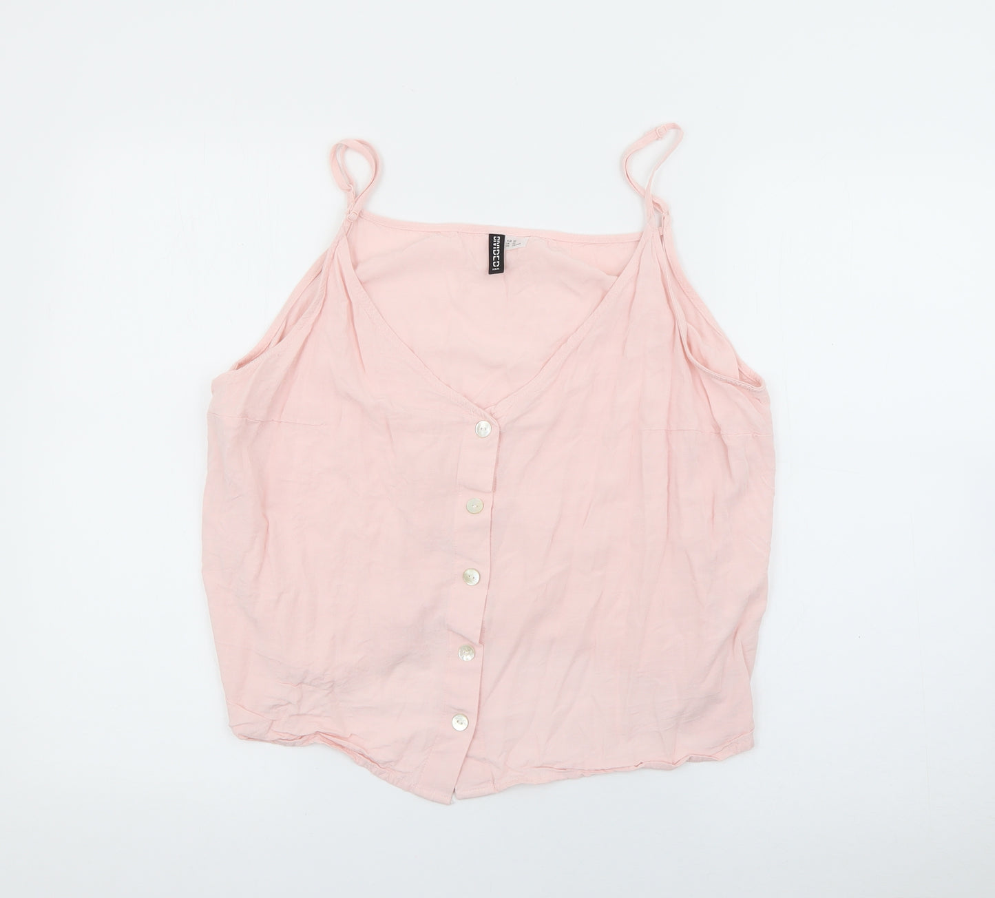 H&M Womens Pink  Viscose Camisole Tank Size 22 Scoop Neck - Cropped