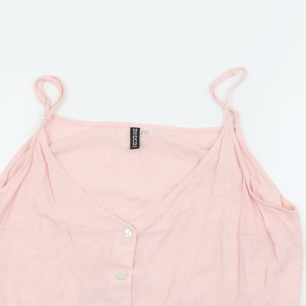 H&M Womens Pink  Viscose Camisole Tank Size 22 Scoop Neck - Cropped