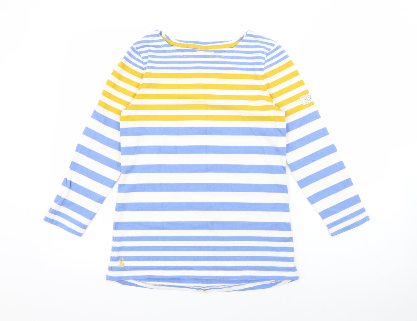 Joules Womens Blue Boat Neck Striped Cotton Pullover Jumper Size 8
