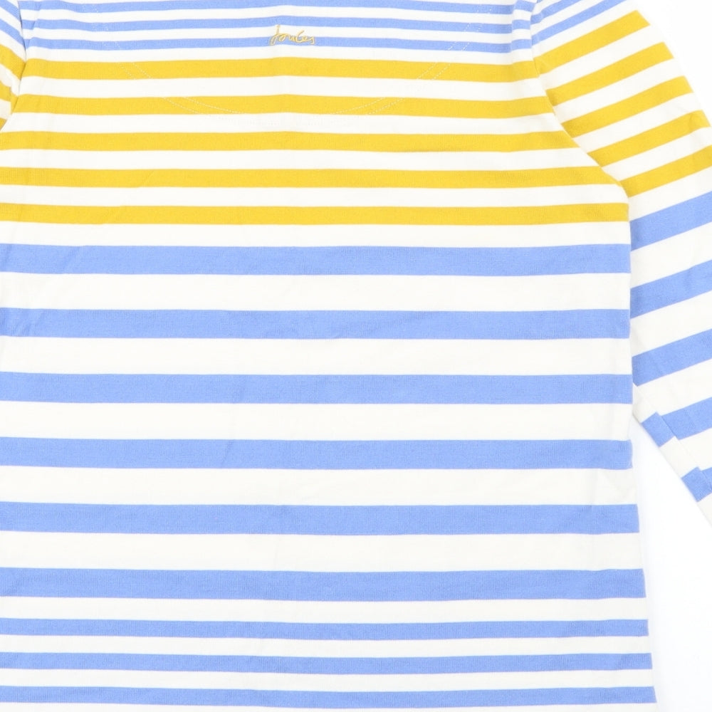 Joules Womens Blue Boat Neck Striped Cotton Pullover Jumper Size 8