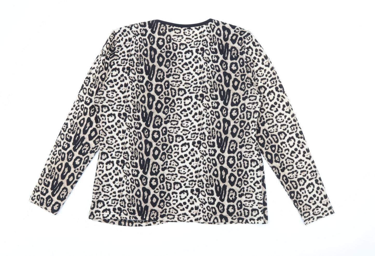 Gerard Womens Black Round Neck Animal Print Polyester Pullover Jumper Size L