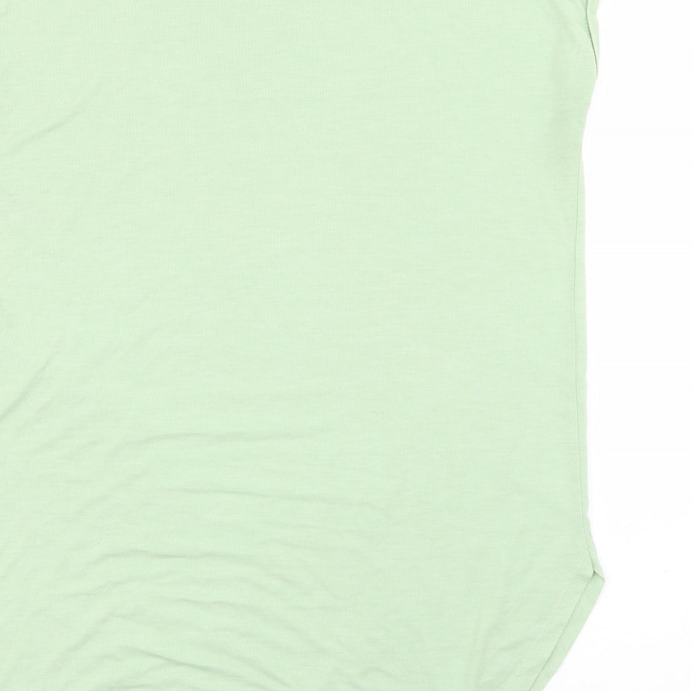 Primark Womens Green  Polyester Basic T-Shirt Size 14 Crew Neck