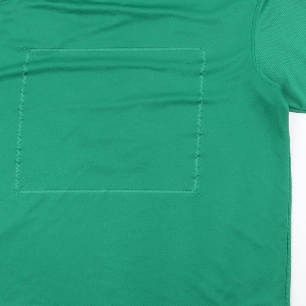 Canterbury Mens Green  Polyester Basic T-Shirt Size L V-Neck  - Ireland Rugby
