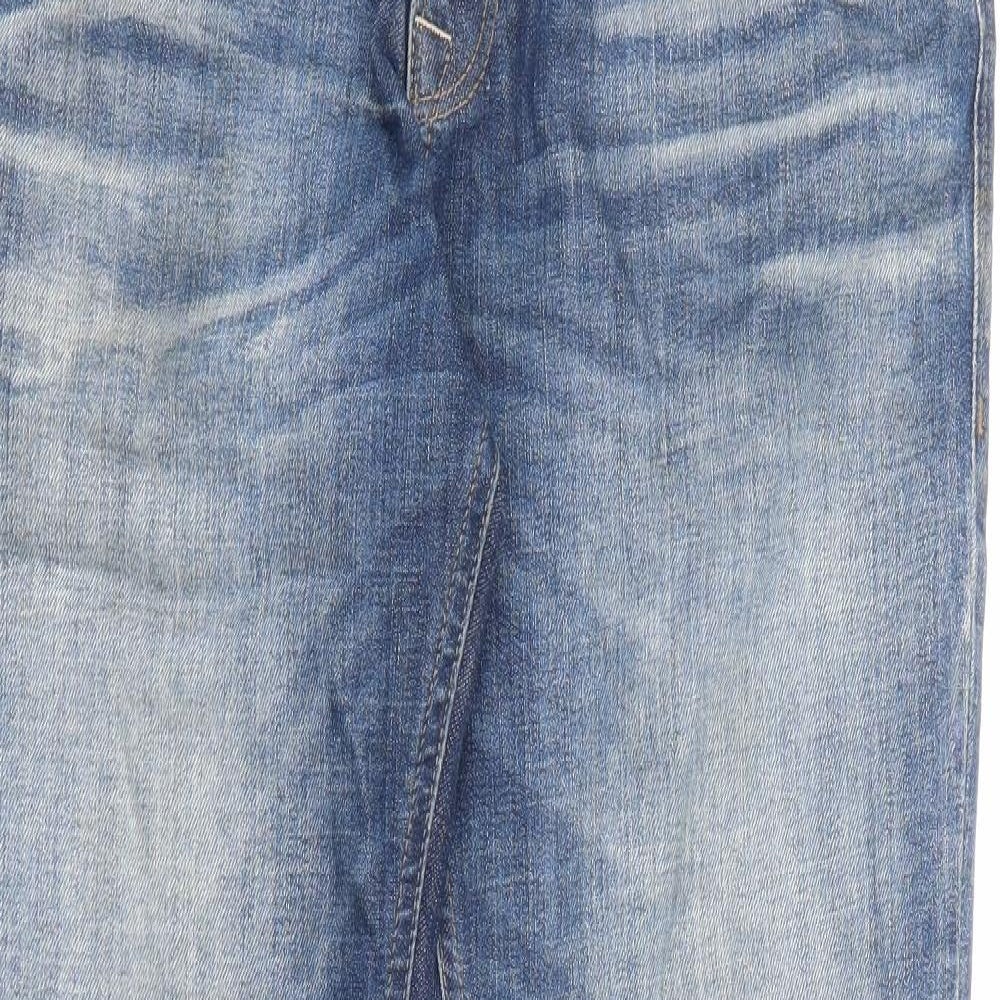 JACK & JONES Mens Blue  Cotton Straight Jeans Size 34 in L30 in Regular Button