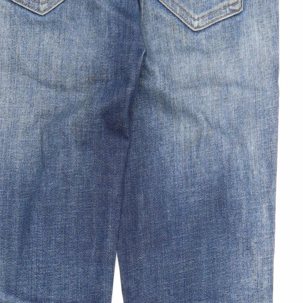 JACK & JONES Mens Blue  Cotton Straight Jeans Size 34 in L30 in Regular Button