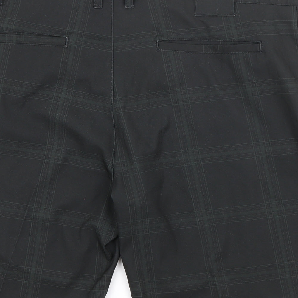 Slazenger Mens Black Plaid Polyester Bermuda Shorts Size 36 in L10 in Regular Button