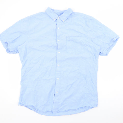 Primark Mens Blue  Cotton  Button-Up Size XL Collared Button