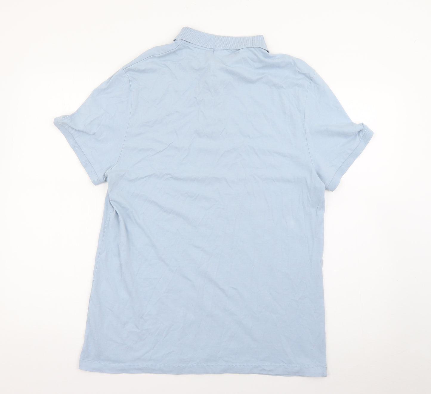 ASOS Mens Blue  Cotton  Polo Size L Collared Button