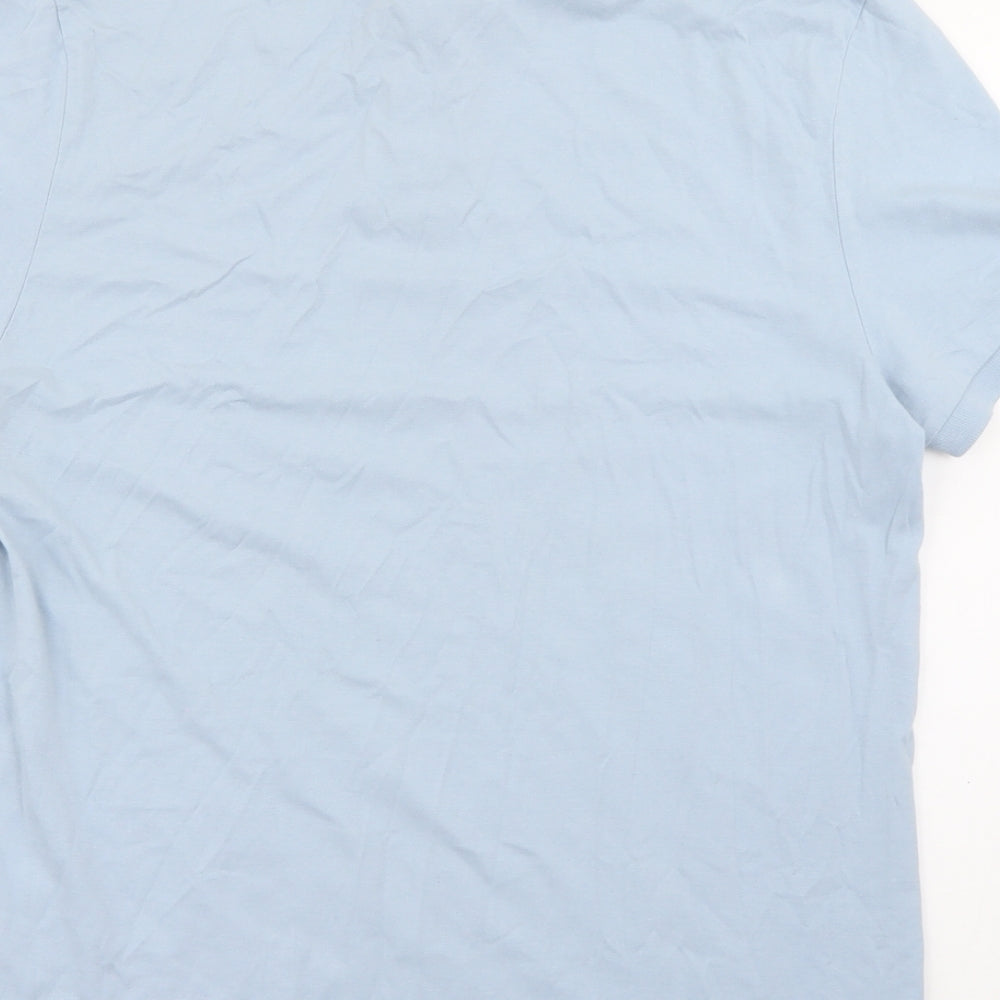 ASOS Mens Blue  Cotton  Polo Size L Collared Button
