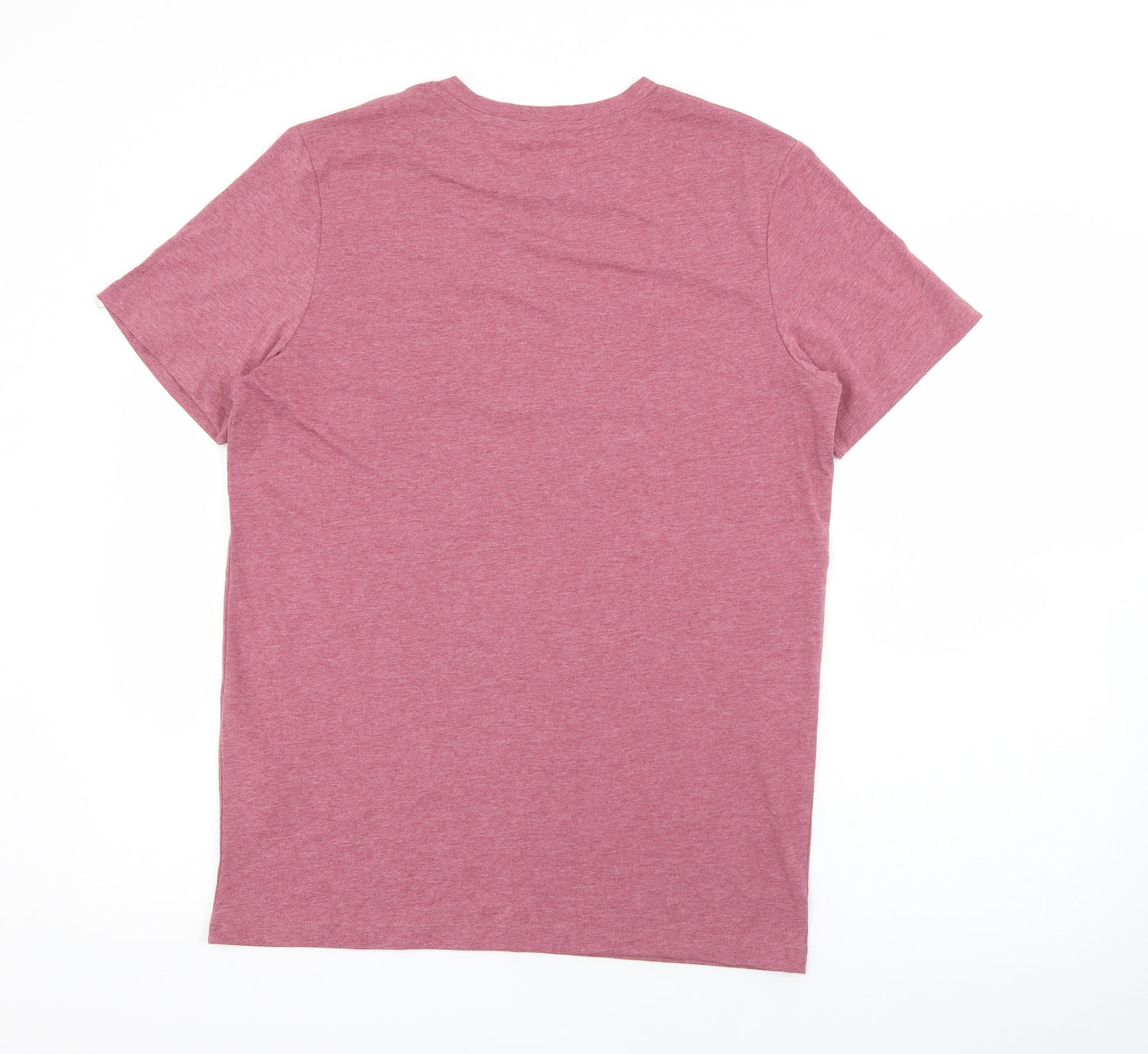JACK & JONES Mens Pink  Polyester  T-Shirt Size S Crew Neck